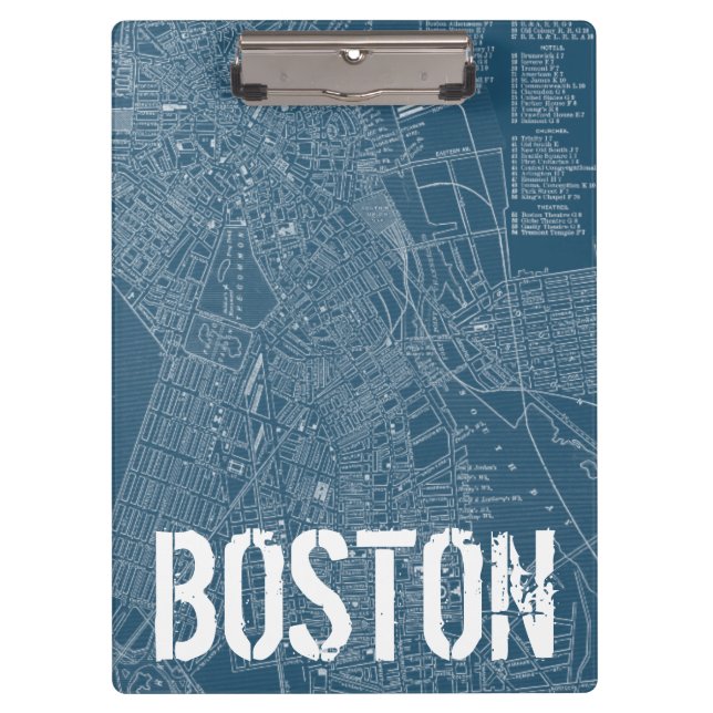 Pranchetas Mapa gráfico de Boston (Frente)
