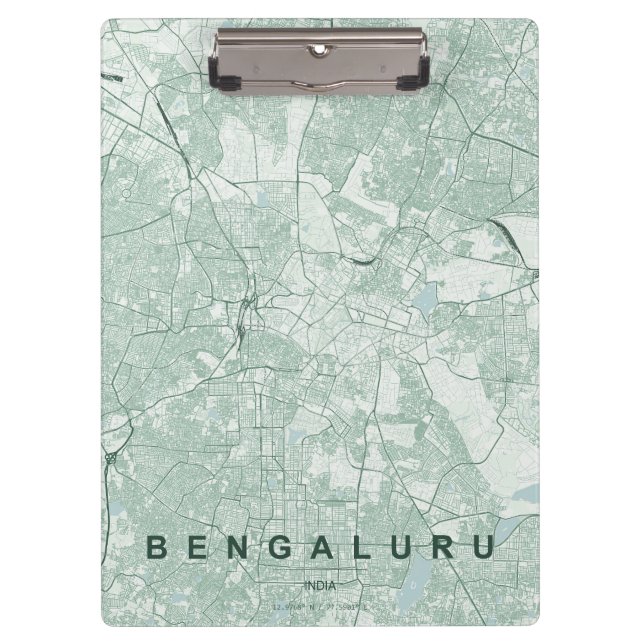 Pranchetas Mapa Minimalista da Cidade de Bengaluru Índia (Frente)