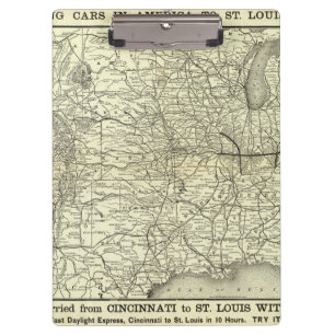 Pranchetas Mapa Ohio e estrada de ferro de Mississippi