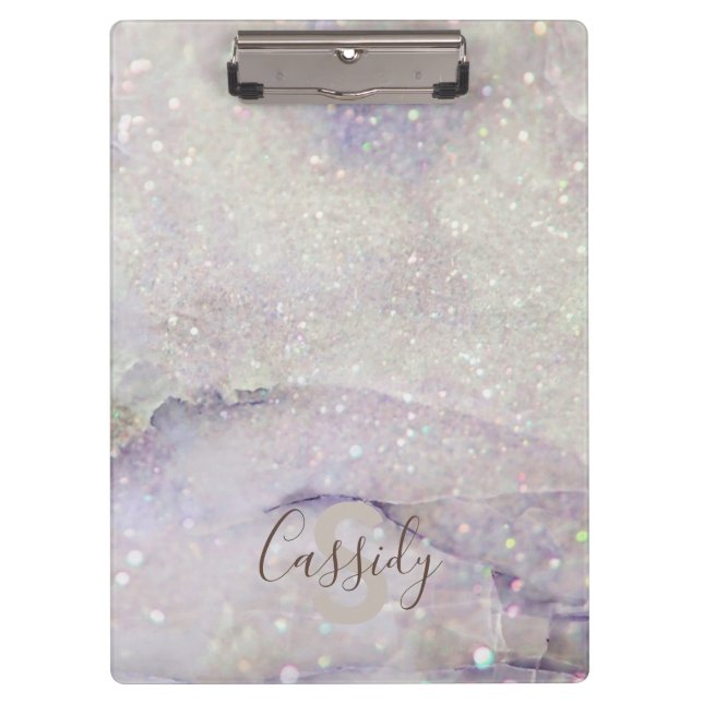 Pranchetas Marble e Sparkle Glitter Monogramados (Frente)