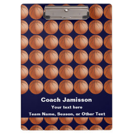 Pranchetas  Marinho Azul para Treinador de Basquete, Nome, Ob