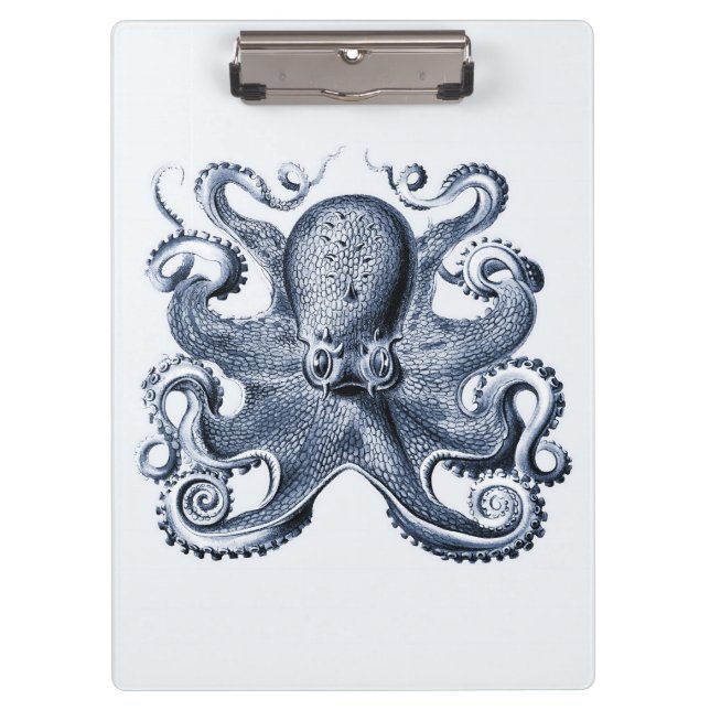 Pranchetas Marinho Blue Octopus ilustrado por Ernst Haeckel (Frente)