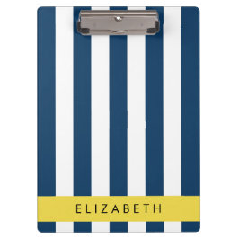 Pranchetas Marinho Blue Stripes, Padrão Strike, Seu Nome