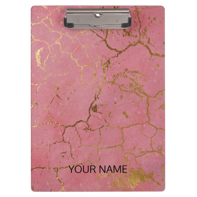 Pranchetas Mármore Rosa Personalizar Área de Transferência (Frente)