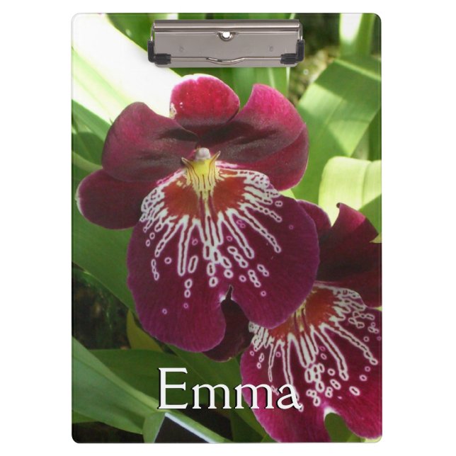 Pranchetas Maroon Orchids II Elegante Floral (Frente)