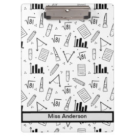 Pranchetas Matemática Preta e Branca Considerada Personalizáv