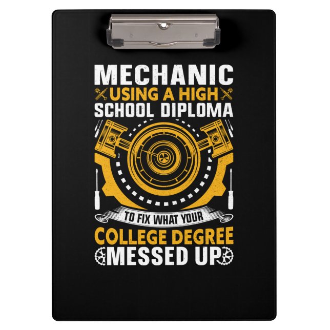 Pranchetas Mecânica Usando Um Diploma De Segundo grau (Frente)