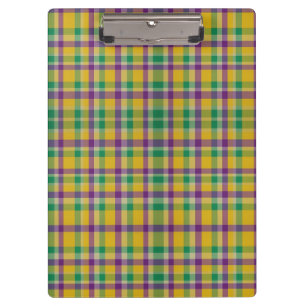 Pranchetas Medalha colorida Mardi Gras Gingham