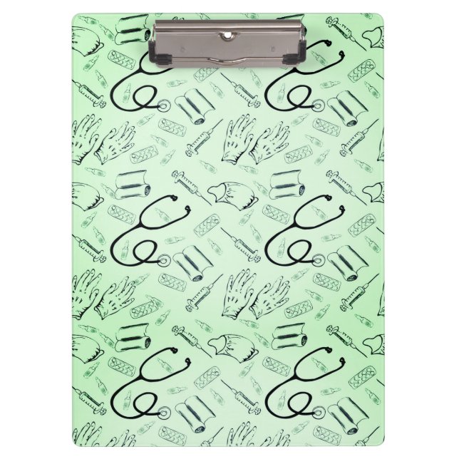 Pranchetas Médico cirurgião verde vintage (Frente)
