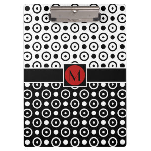 Pranchetas Meio meio monograma branco preto à moda das