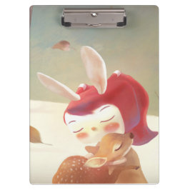 Pranchetas Menina Abraçando Veado