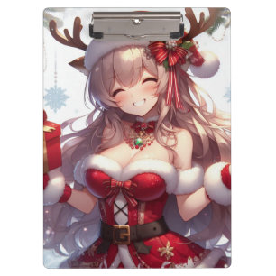 Pranchetas Menina de Natal de animação bonita