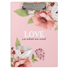 Pranchetas Mensagem de Amor com Flores Rosa Personalizada