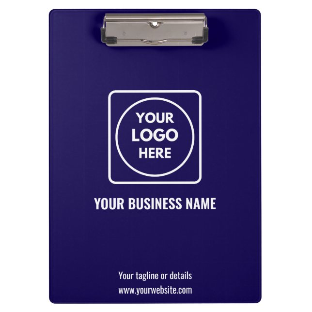 Pranchetas Minimalist Navy Blue Logo Pro clipboard (Frente)