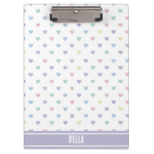 Minimalist Soft Pastel Heart Pattern Personalized