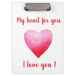 Pranchetas Minimalista eu te amo o coração vermelho