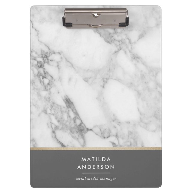 Pranchetas Mínimo moderno de mármore e geometria dourada (Frente)