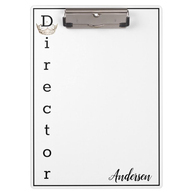 Pranchetas Miss América Crown Clipboard-Diretor (Frente)