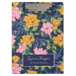 Pranchetas Modern Abstract Pink & Yellow Floral Pattern