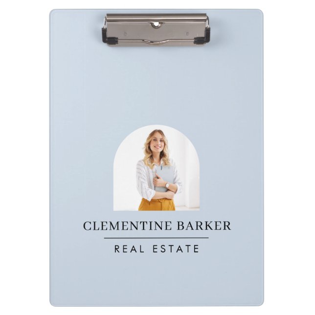 Pranchetas Modern baby blue arch photo Business Branding (Frente)