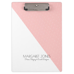 Pranchetas Modern Pink & White Geometric Design