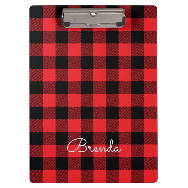 Pranchetas Modern Red and Black Buffalo Check (Frente)