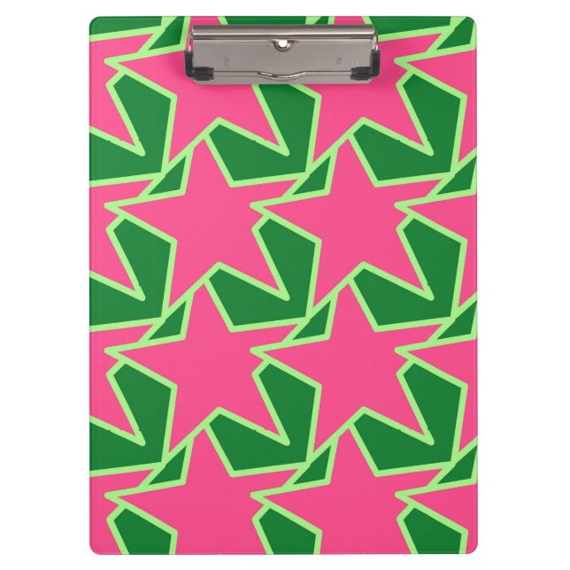 Pranchetas Modern Star Geométrico - melancia rosa e verde (Frente)