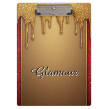 Moldura de Glitter Dourado Gotejante em Fundo Verm