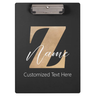 Pranchetas Monogram with Initial Z & Custom Name Personalized