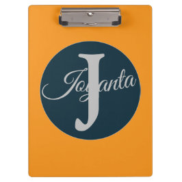 Pranchetas Monograma azul laranja cinza personalizado Elegant