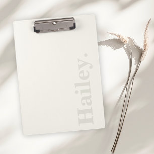 Pranchetas Monograma Clássico Elegante Mínimo Nome Branco de 