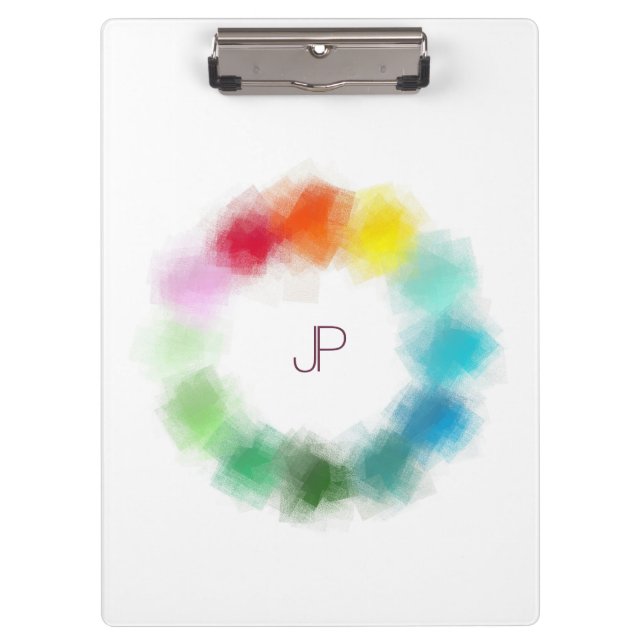 Pranchetas Monograma Colorido Moderno Elegante Personalizado (Frente)