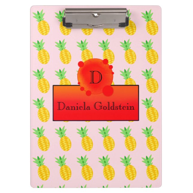 Pranchetas Monograma da Soação de Abacaxi com Diversão de fru (Frente)