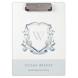 Pranchetas Monograma de Crest Crest de Flores Selvagem Azul P