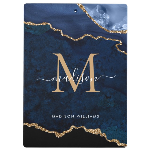 Pranchetas Monograma de Geodo de Agitação da Gliteira Azul-Ma (Verso)