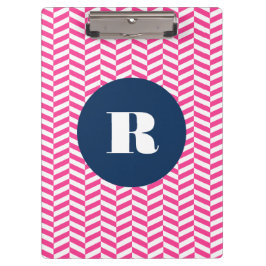 Pranchetas Monograma de Padrão de Arenque Rosa Quente