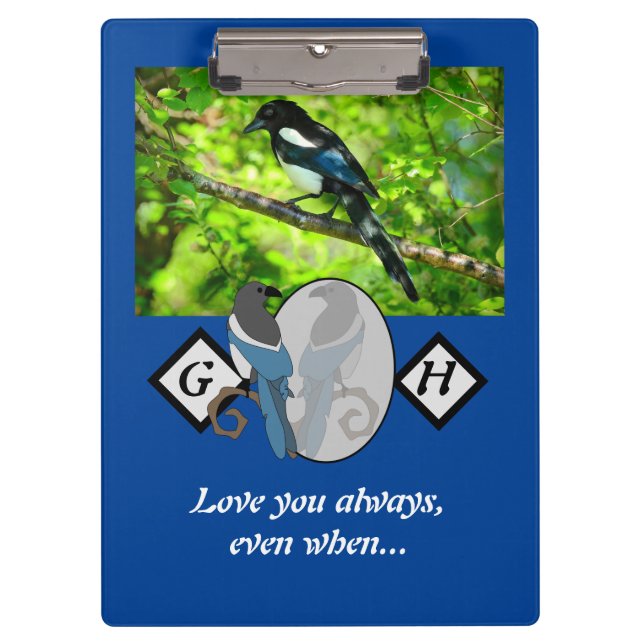 Pranchetas Monograma de Vidro de Magia Adorável com Foto (Frente)