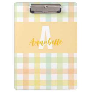 Pranchetas Monograma do Pastel Azul Amarelo Cor Verde Laranja