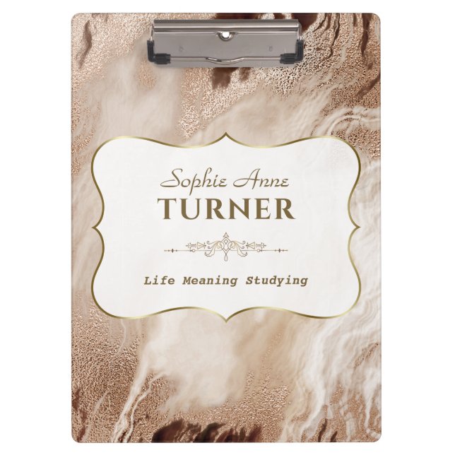 Pranchetas Monograma do quadro Dourado Marble na moda Dourado (Frente)