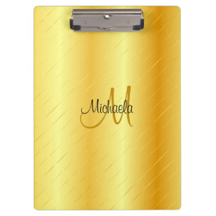 Pranchetas Monograma Dourado Elegante