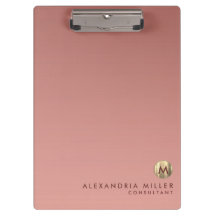 Monograma Dourado Rosa Rosa Elegante