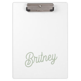 Pranchetas Monograma e Nome Personalizados Verde do Modern Sa