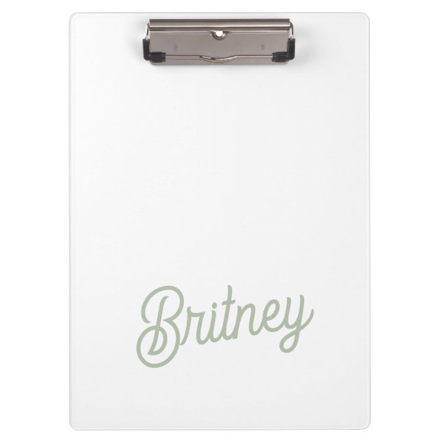 Pranchetas Monograma e Nome Personalizados Verde do Modern Sa (Frente)