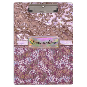 Pranchetas Monograma elegante Rosa francês Flux Pink