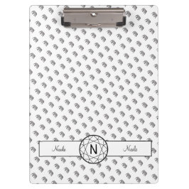 Pranchetas Monograma Geométrico de Elefante Preto e Branco