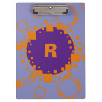 Monograma Inicial Laranja Púrpura Círculos Arte