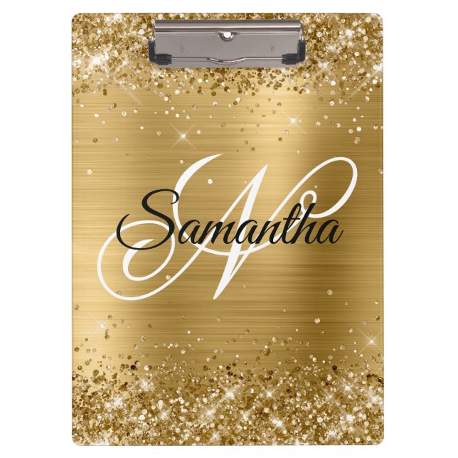 Pranchetas Monograma Luxuoso Dourado (Frente)