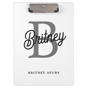 Pranchetas Monograma Moderno Nome do Elegante Script de Cinza