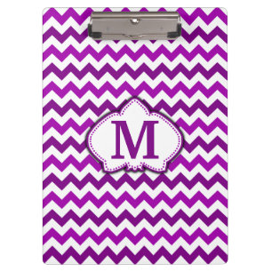 Pranchetas Monograma personalizado Chevron roxo da orquídea
