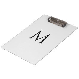 Pranchetas Monograma Personalizado Clássico Branco Profission